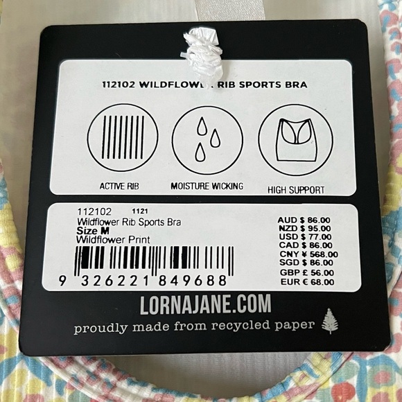 Lorna Jane wildflower rib sports bra - Picture 9 of 9